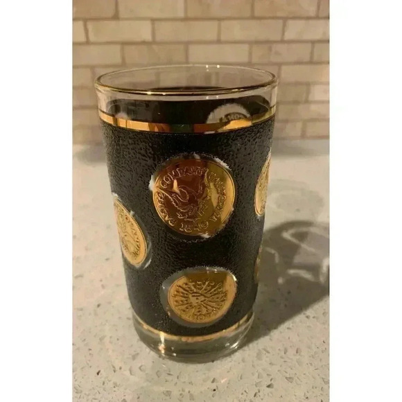 MCM Libbey Cocktail Glasses Gold Coin Collection Set of 4 - Picture 10 of 12